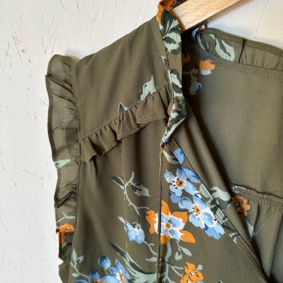 LOFT Sleeveless Casual Polyester Floral Blouse Large - Picture 6 of 10